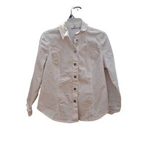 Women’s Size Large Chico’s White Denim Jacket